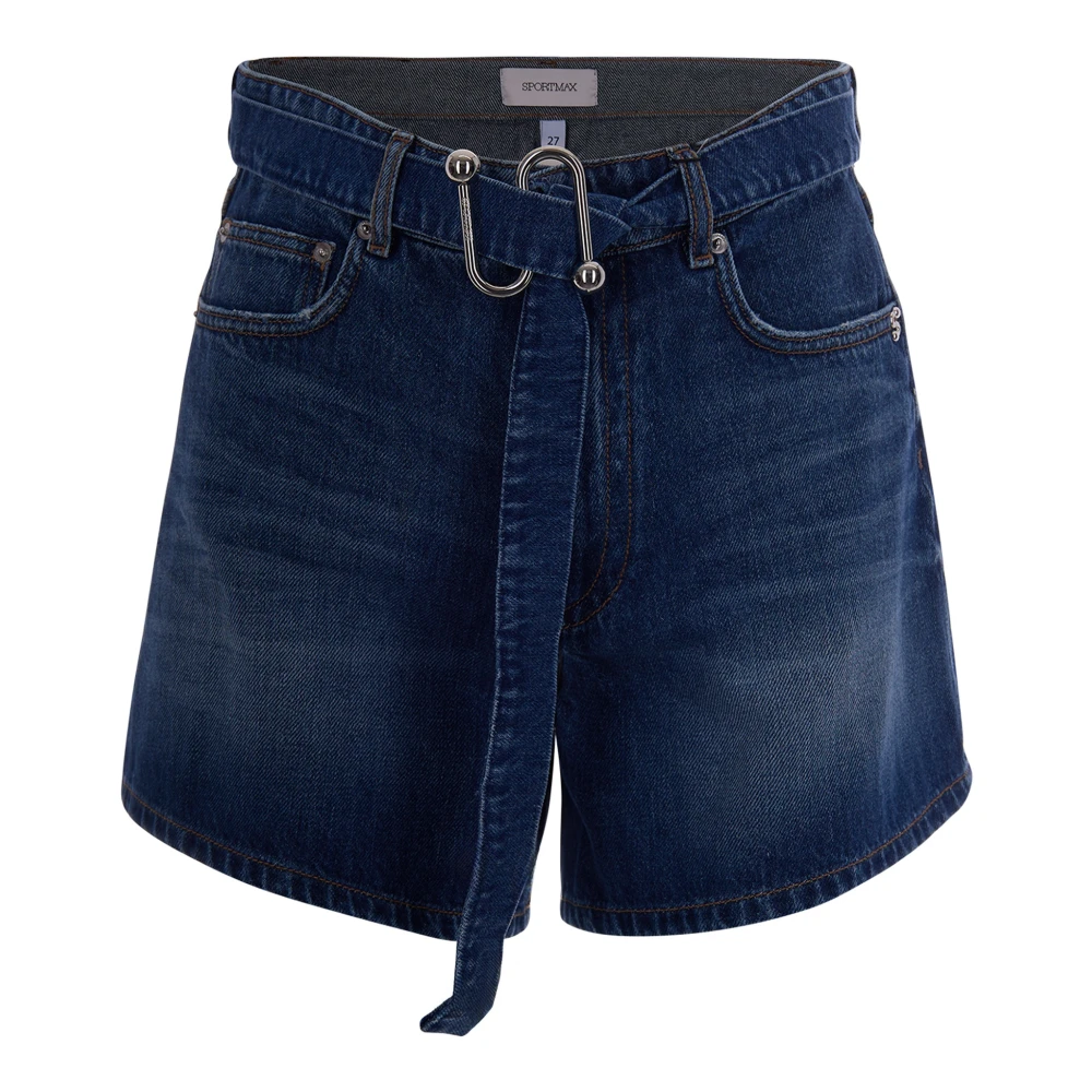 Sportmax Women's Blue Denim Shorts - Denim Shorts - Xs - Shorts