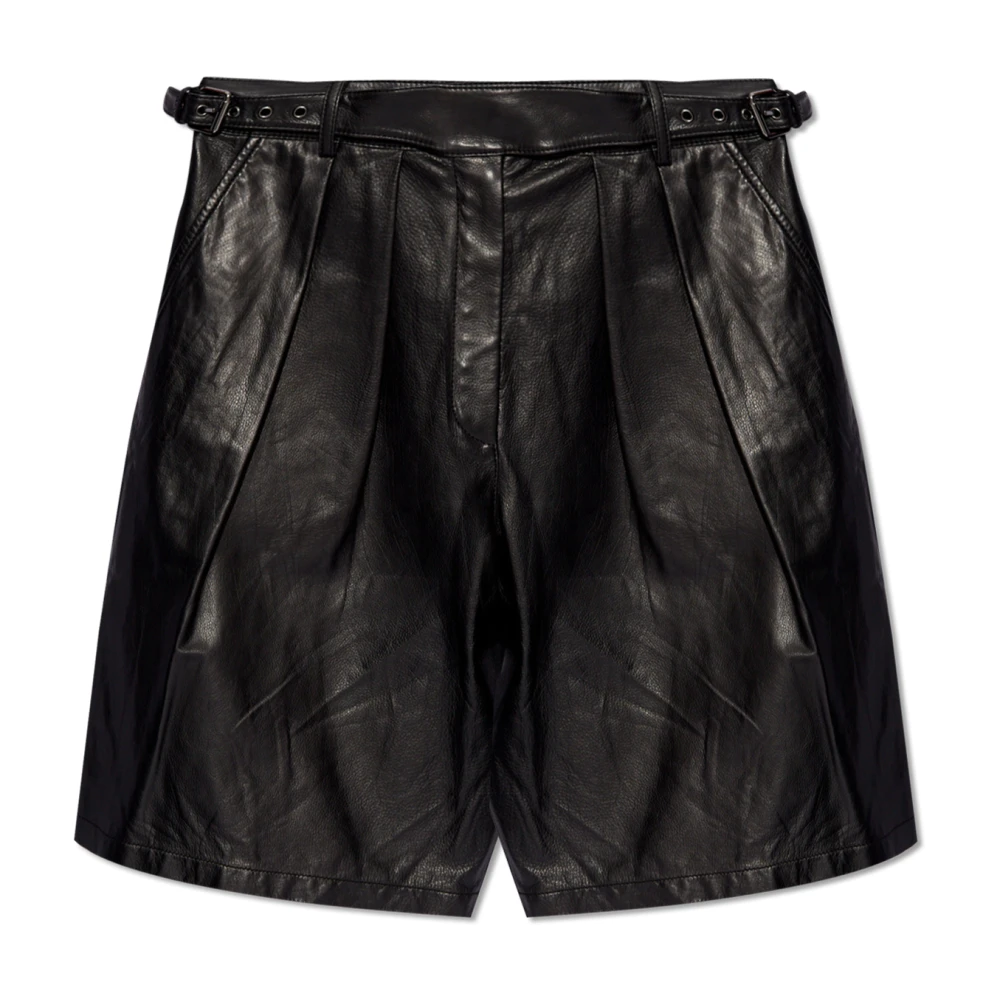 Emporio Armani Leren shorts Black Dames