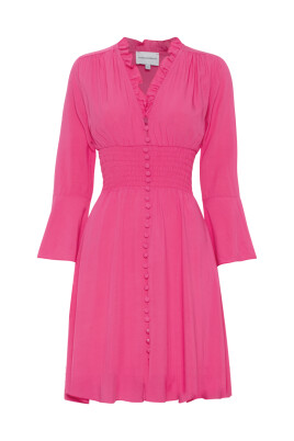 kort-rosa-smock-midja-klanning