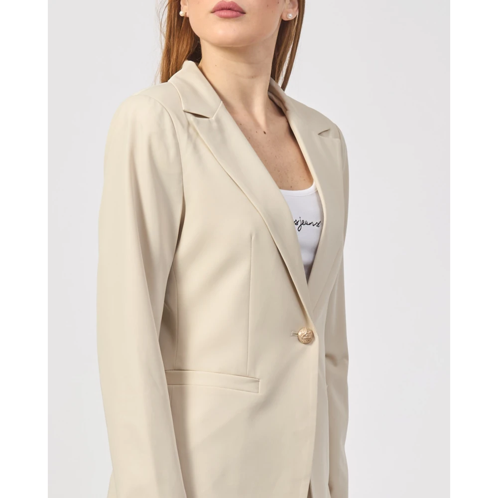 YES ZEE Beige Damesjas Enkelrij Beige Dames