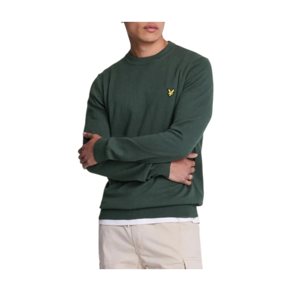 Lyle & Scott Groene Gebreide Ronde Hals Trui Green Heren