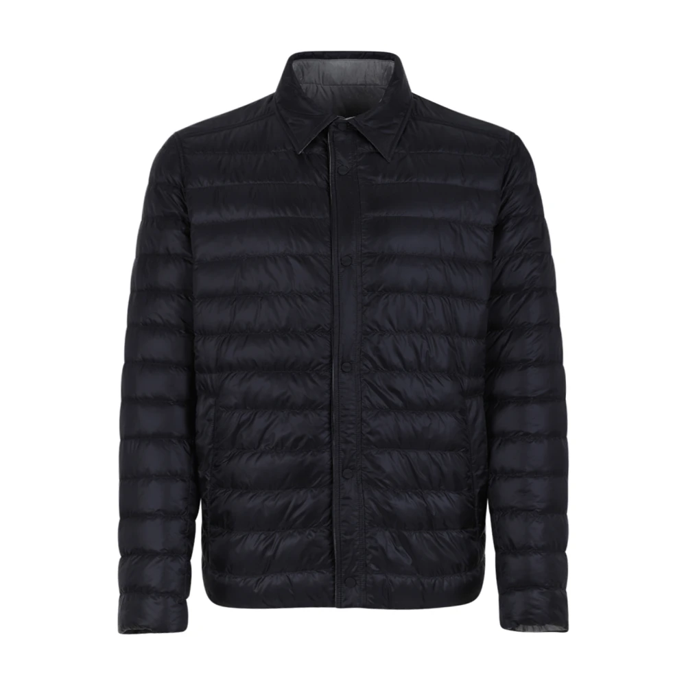 Herno Men's Black Winter Jackets, Xl, Reversible Quilted Down Jacket
