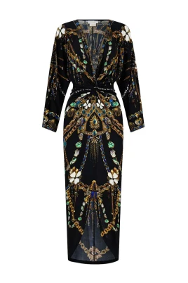 Long Split Front Twist Dress