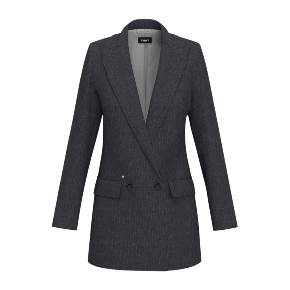 Marella Grijze Flanellen Blazer Quiet Luxury Collectie Gray Dames