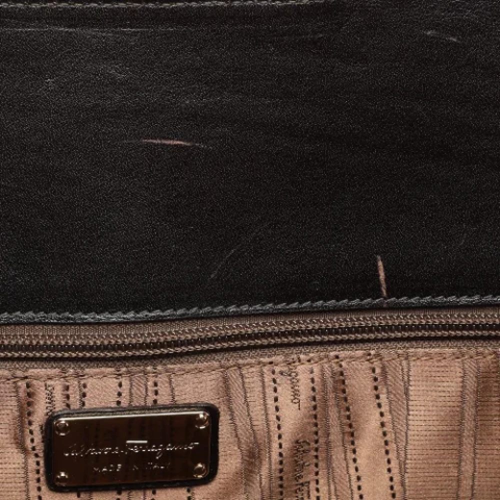 Salvatore Ferragamo Pre-owned Leather handbags Brown Dames
