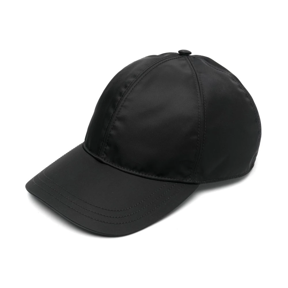 Prada Black Re-Nylon Baseball Cap - Male - Hats & Caps - Black - L - Accessories