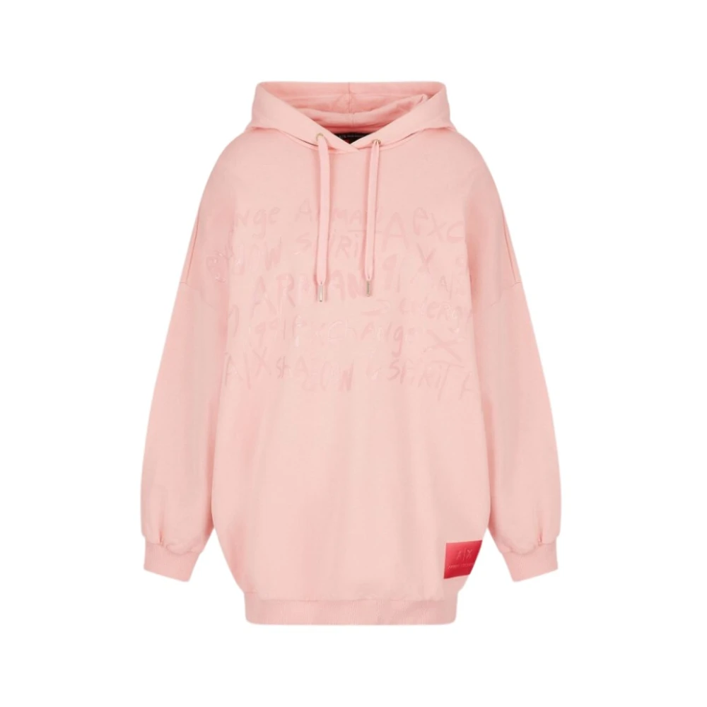 Armani Exchange Oversized Sweatshirt, Avslappnad Stil Pink, Dam