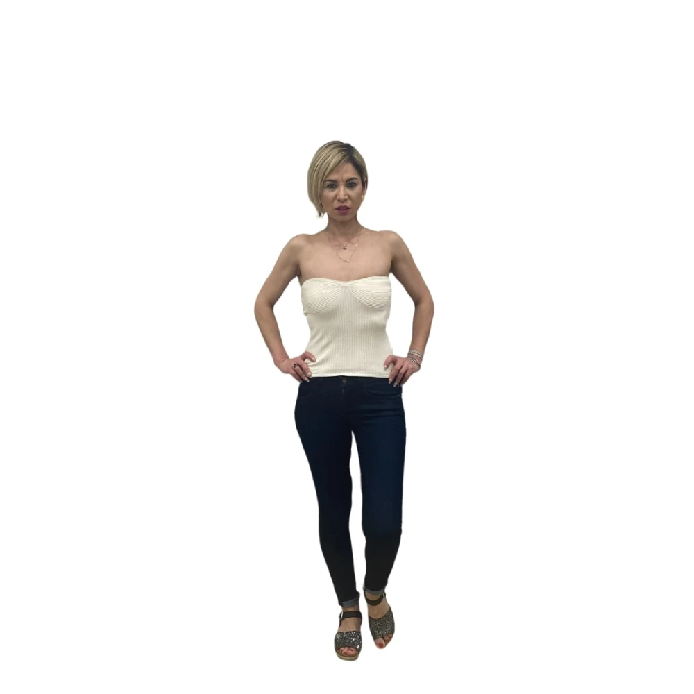 Guess Mouwloze Top Beige Dames