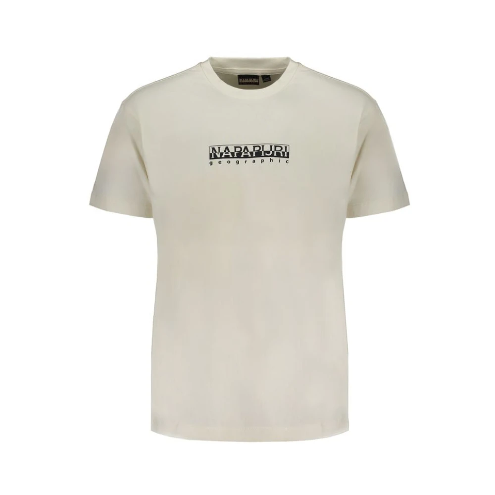 Napapijri Print Logo Korte Mouw T-Shirt White Heren