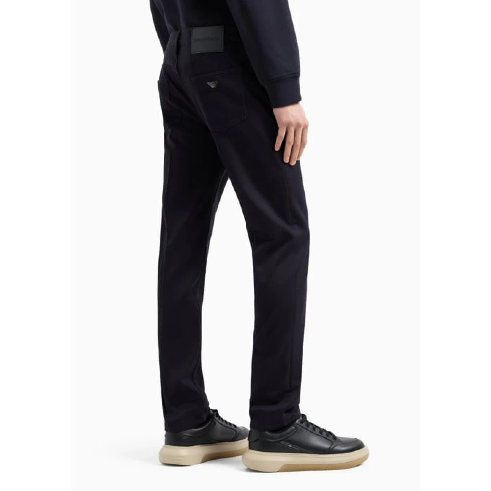 Emporio Armani Stretch katoen 5-pocket broek Blue Heren