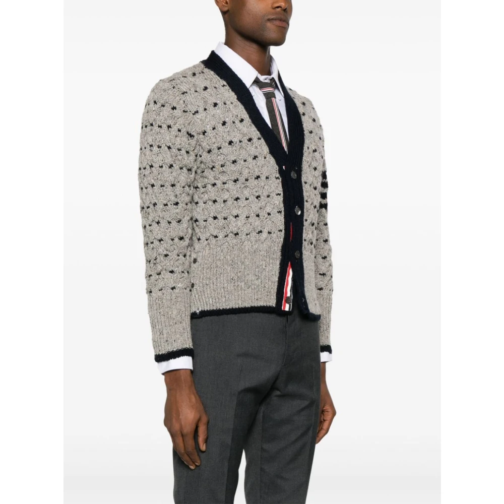 Thom Browne Chunky Cable Knit Trui Gray Heren