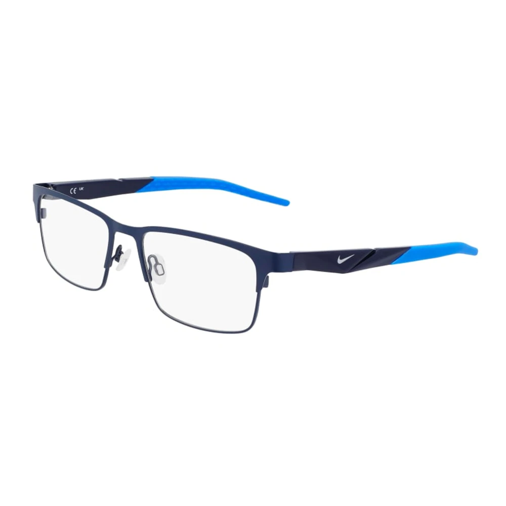 Nike Unisex Blue Glasses, 53 Mm, Stylish Eyewear Frames In Satin Navy