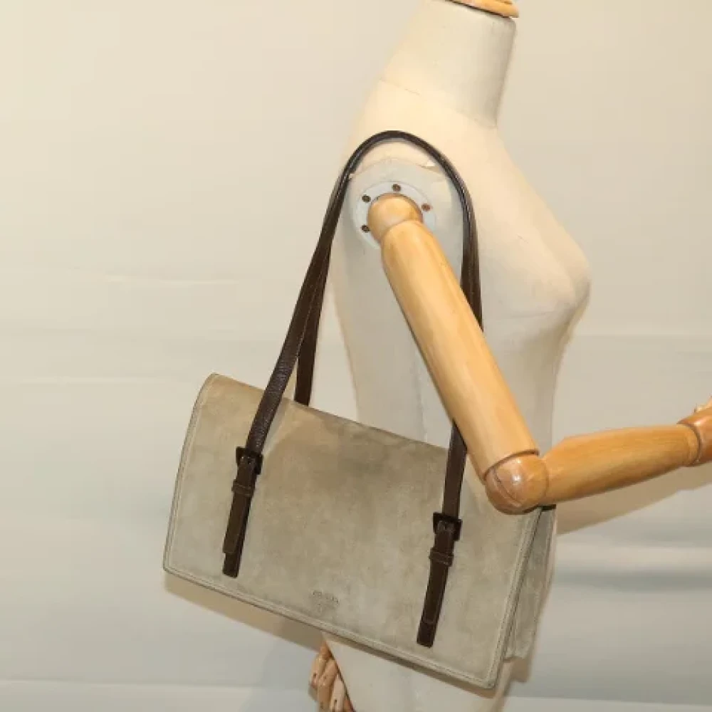 Prada Vintage Pre-owned Suede prada-bags Beige Dames