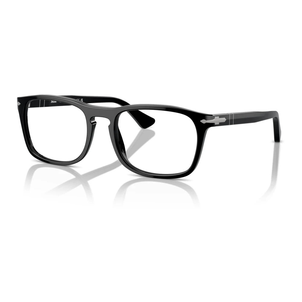Persol Unisex Transparent Po3344v 95 Optical Frames Acetate Black Pillow Normal - Image 5