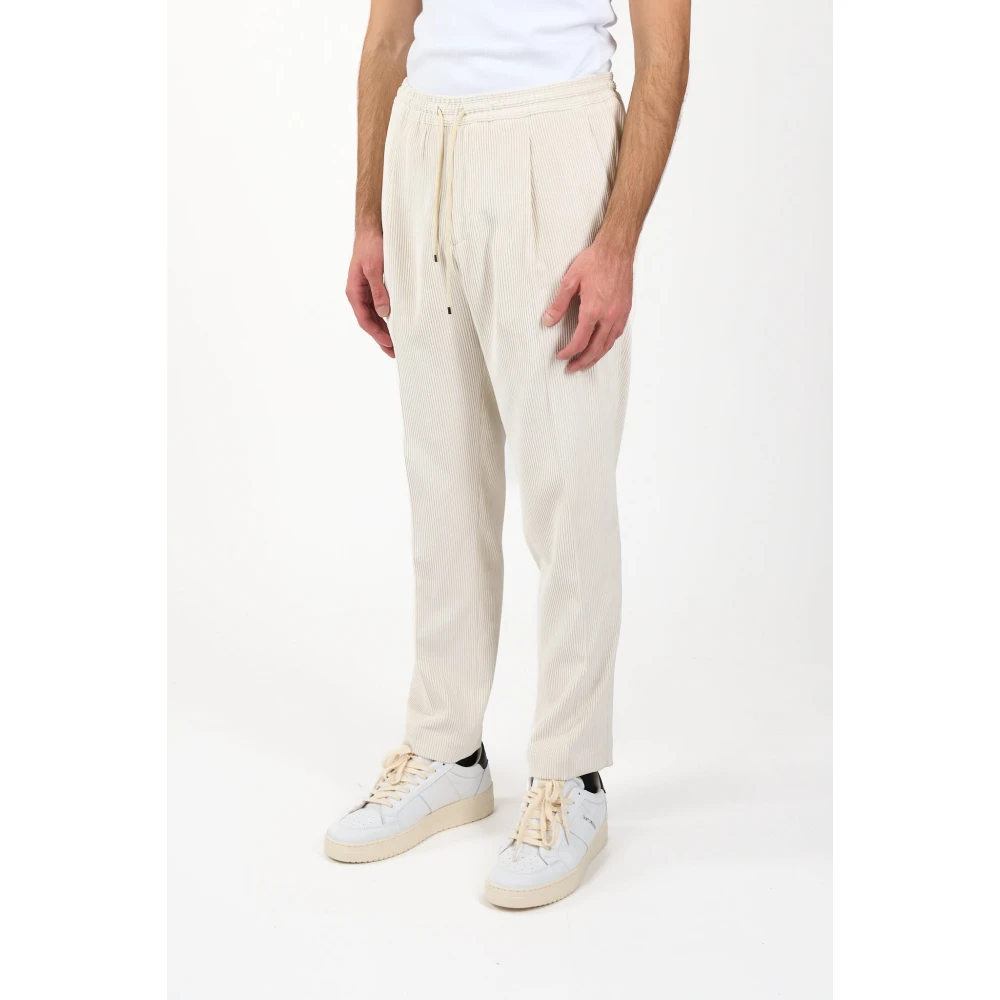 Briglia Ribfluwelen broek met elastische taille White Heren