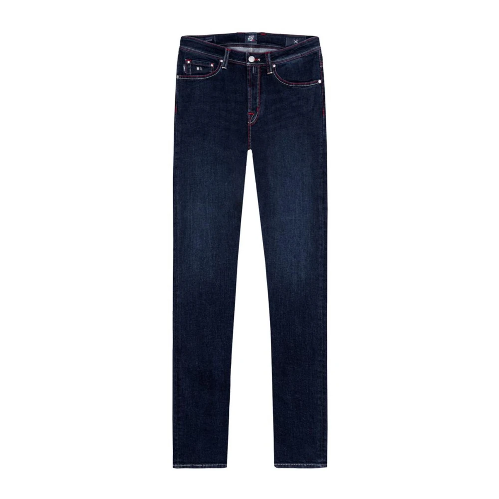 Tramarossa Donkerblauwe Regular Fit Jeans met Suede Patch Blue Heren