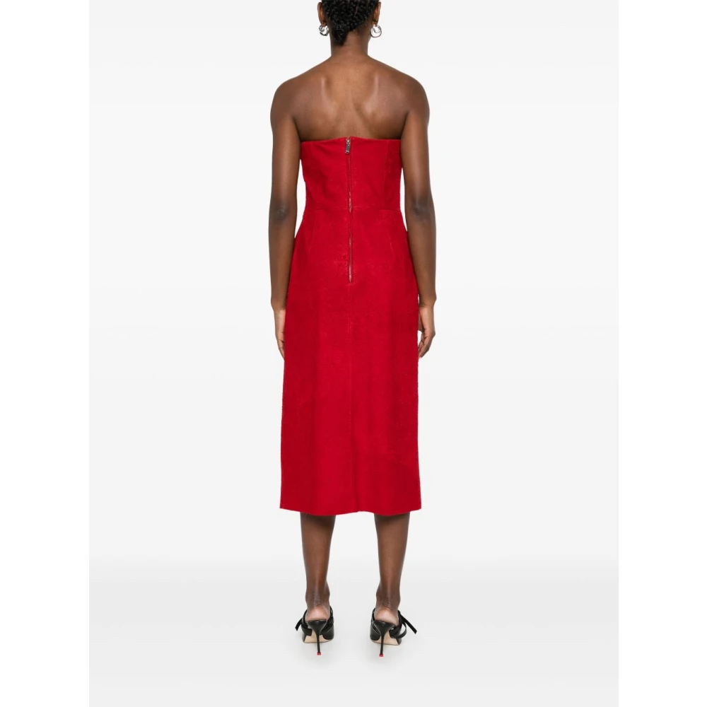 alexander mcqueen Rode Bandeau Stijl Strapless Jurk Red Dames