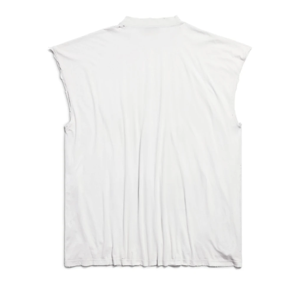 Balenciaga Vintage Mouwloze Oversized Tee White Heren