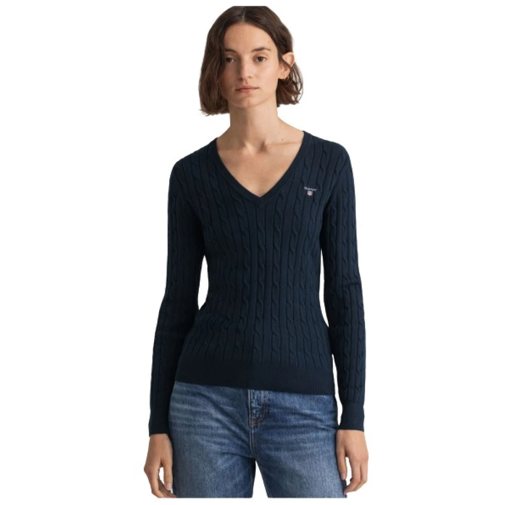 Knitwear > V-neck Knitwear - - Gant - Modalova