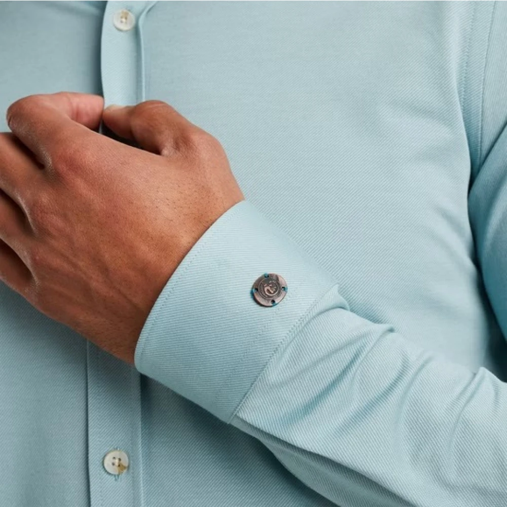 Cast Iron Twill Jersey 2 Tone Overhemd Blue Heren