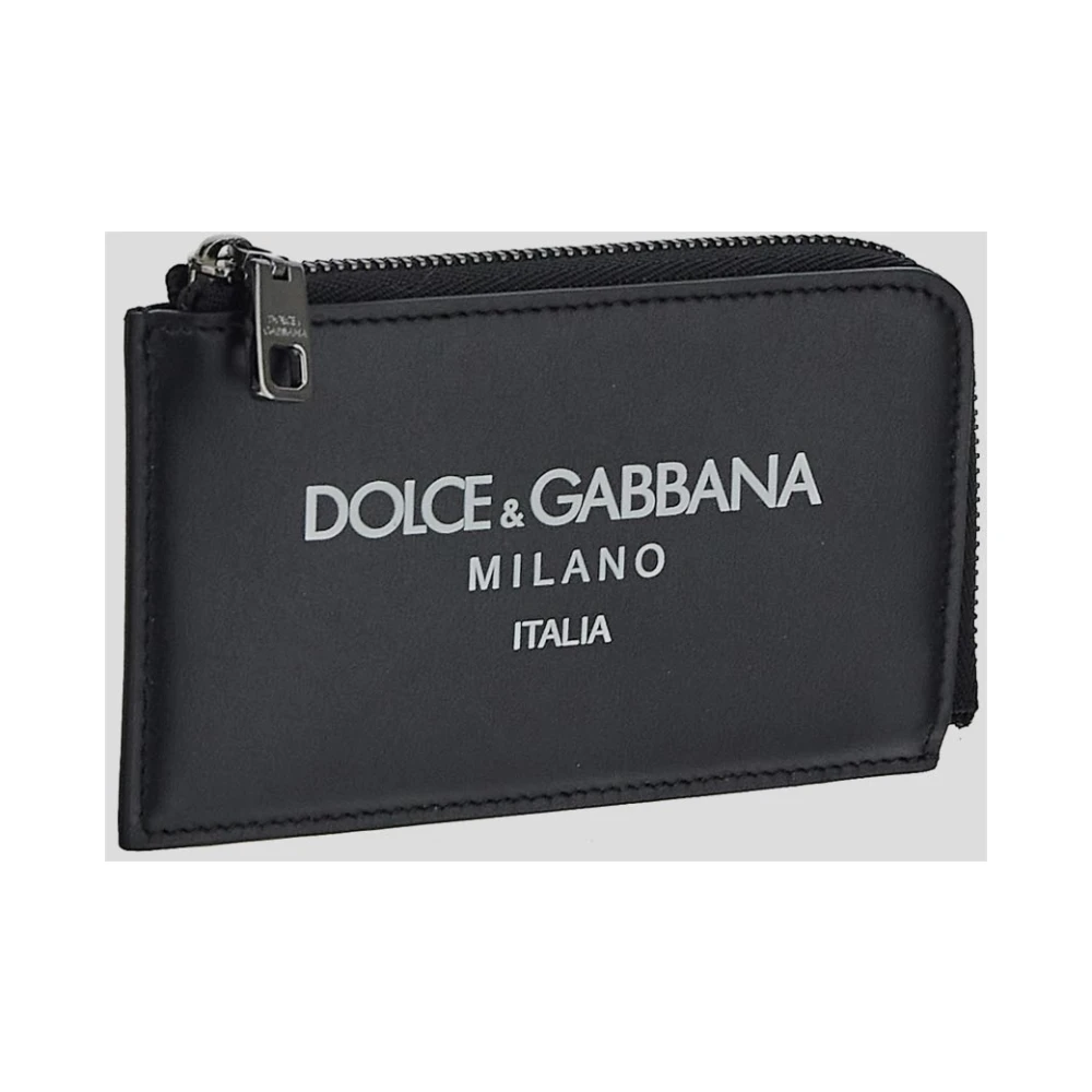 Dolce & Gabbana Leren Kaarthouder Portemonnee Black Heren