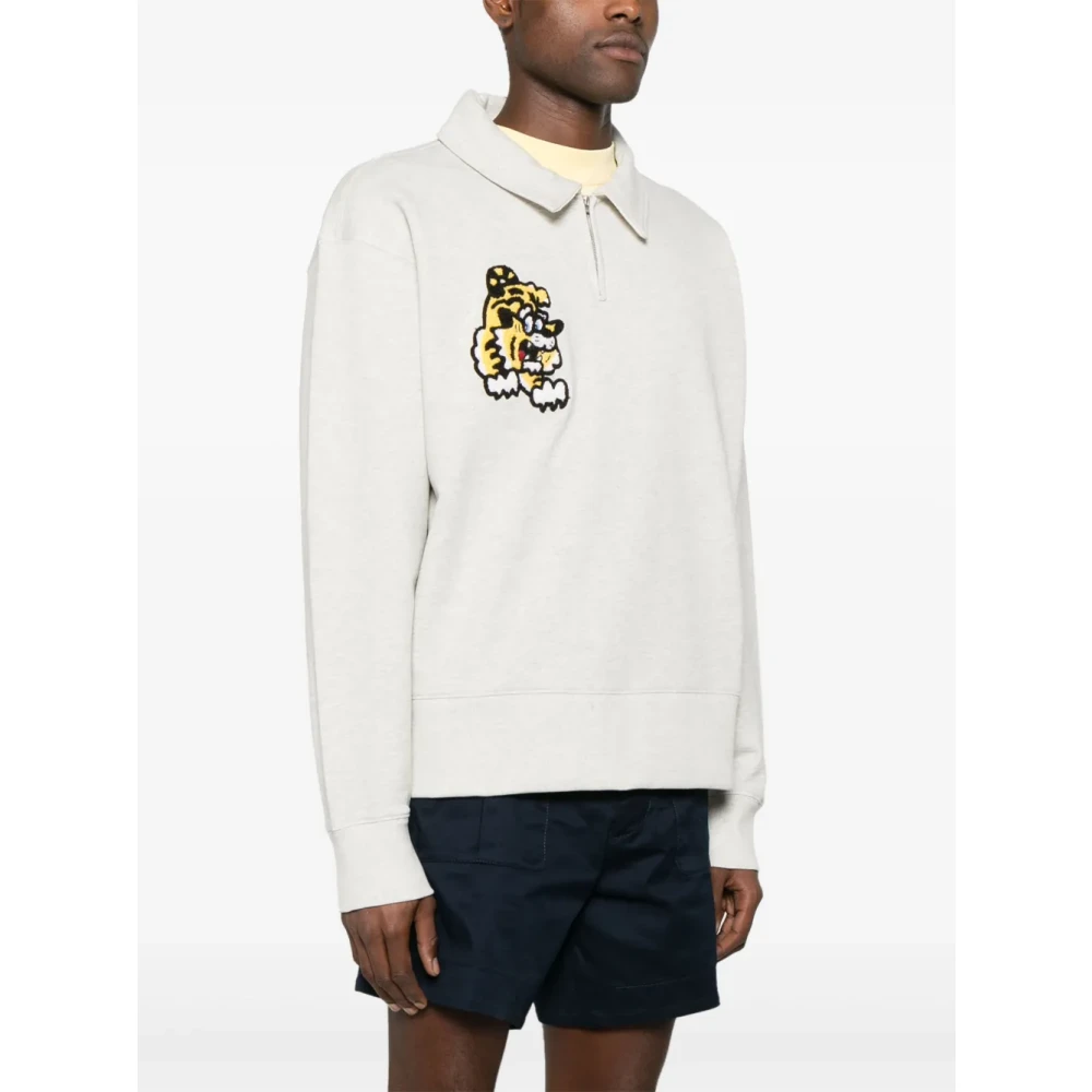 Kenzo Grijze Sweater met 'Verdy Market' Borduurwerk Gray Heren