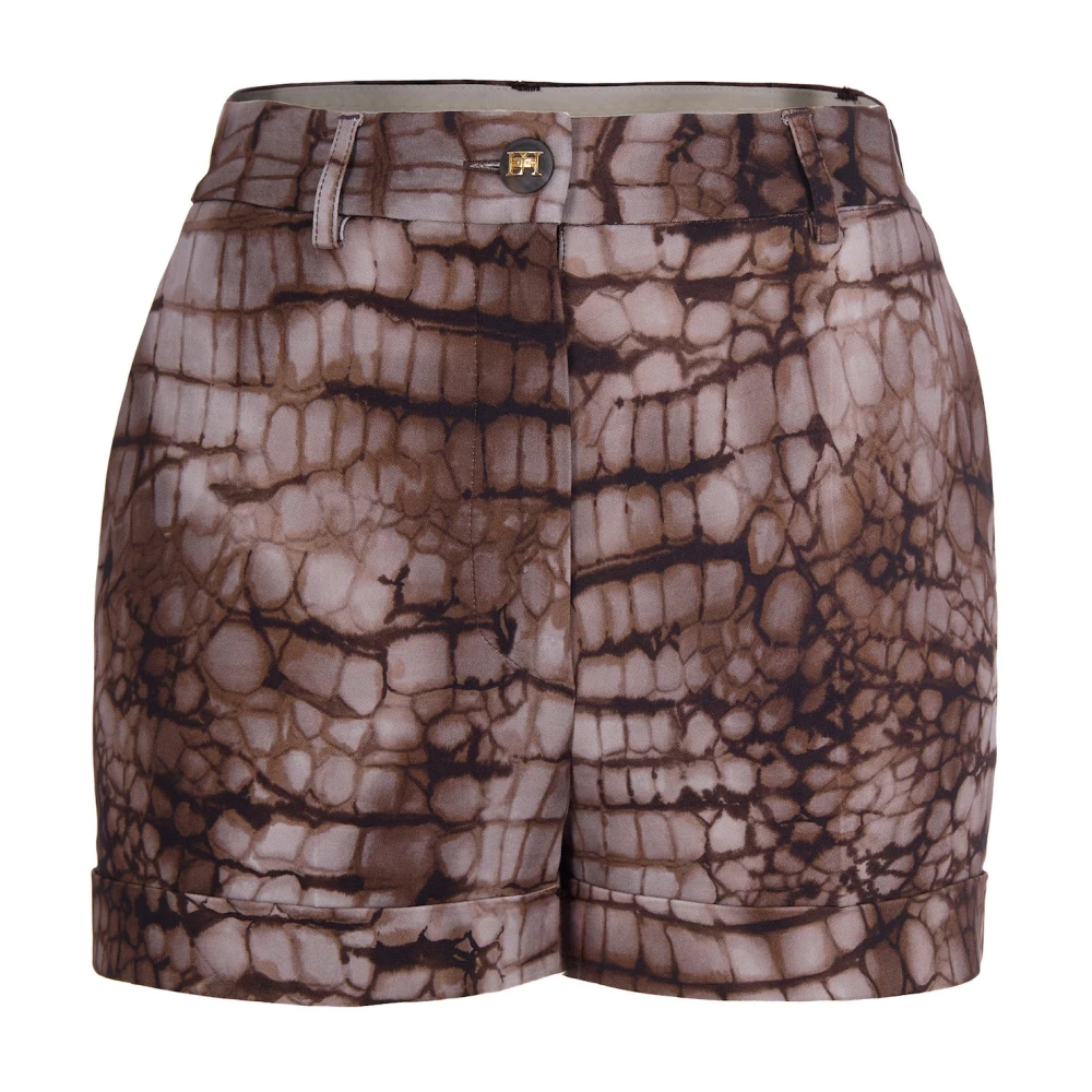 Elisabetta Franchi Brown Short Shorts, Female, M, Short Shorts