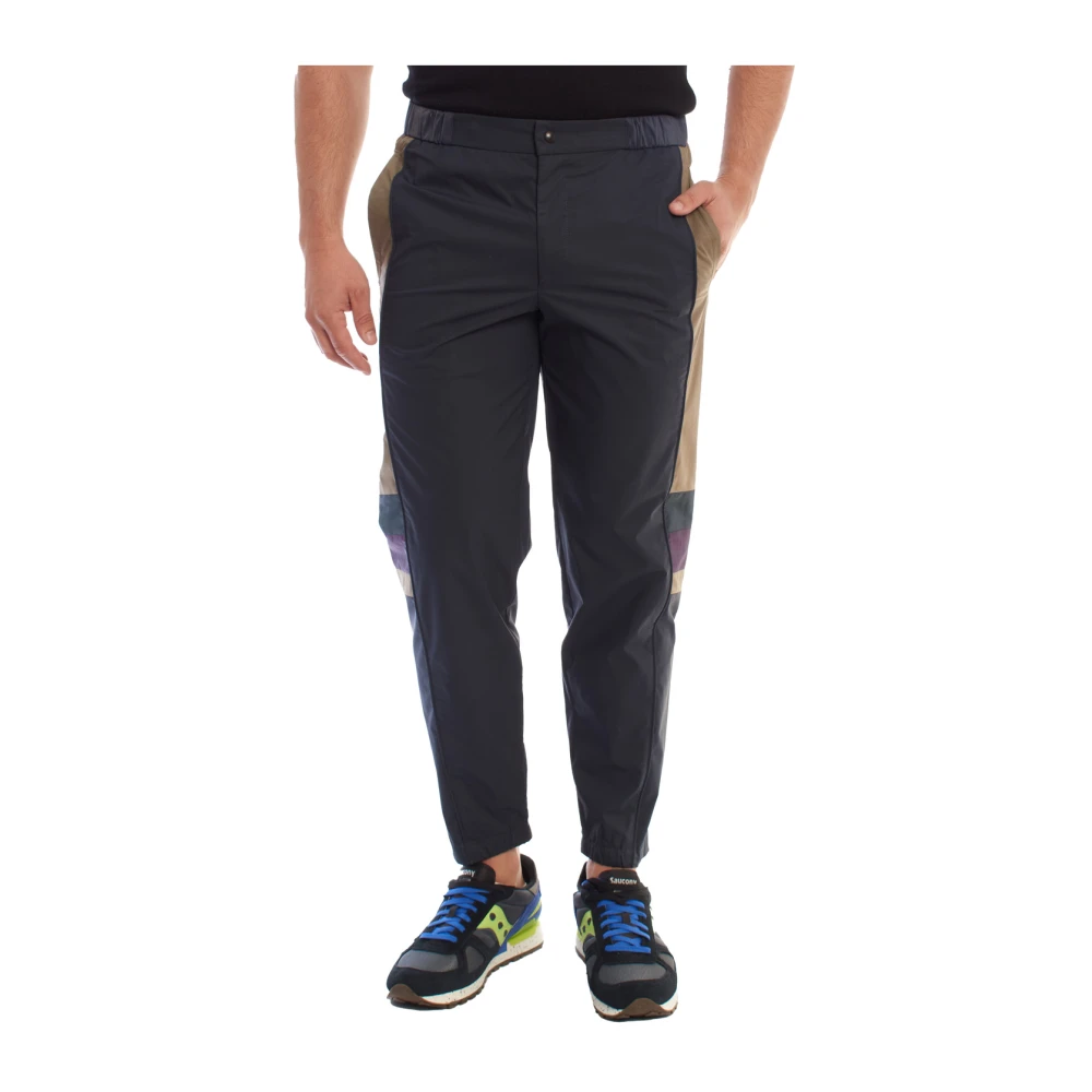 Emporio Armani Men's Blue Modern Textured Jogger Trousers - Straight Trousers - 2XS - Trousers