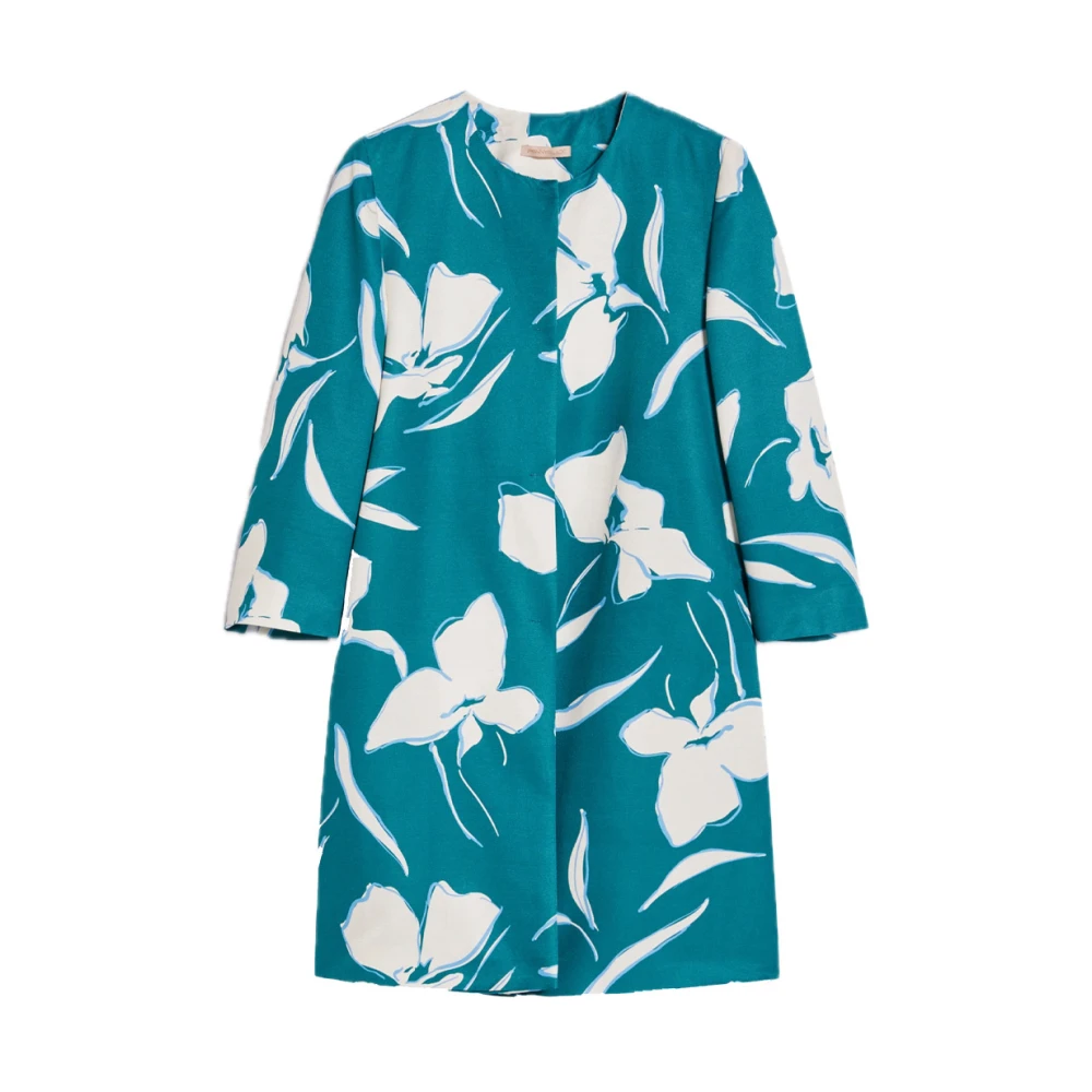 Pennyblack Bloemig Grafisch Katoenen Jas Blue Dames