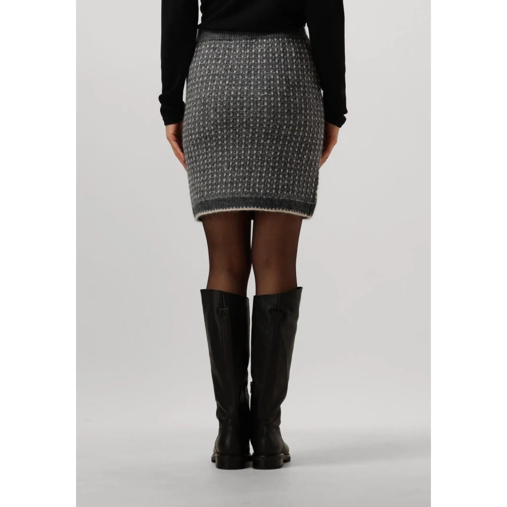 Selected Femme Korte Gebreide Rok Gray Dames