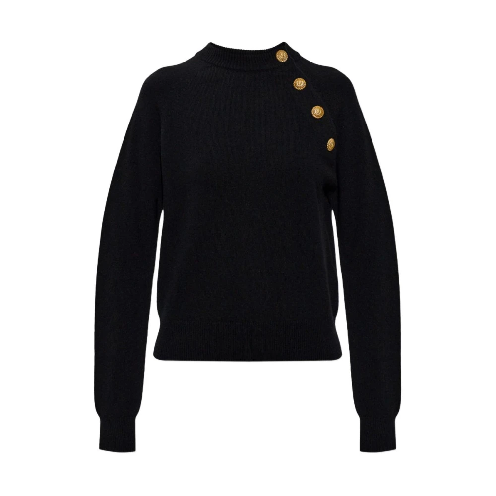 Balmain Black Jumpers - Female - Round-Neck Knitwear - M - Knitwear