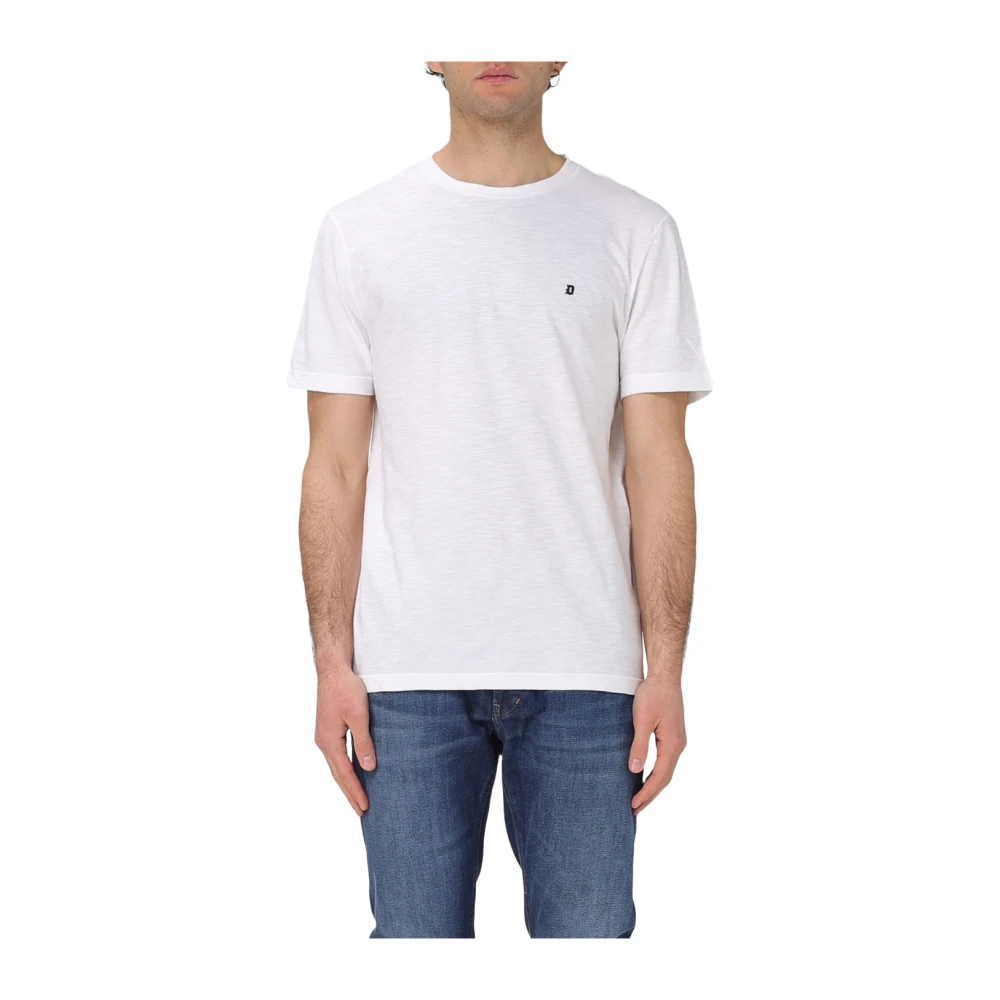 Dondup Vlam Katoen Logo T-shirt White Heren