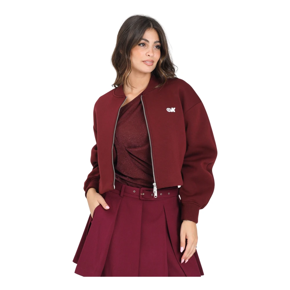 Calvin Klein Jeans Bordeaux Bomber Jacket Urban Style - Female - Bomber Jackets - Red - 2XS - Jackets