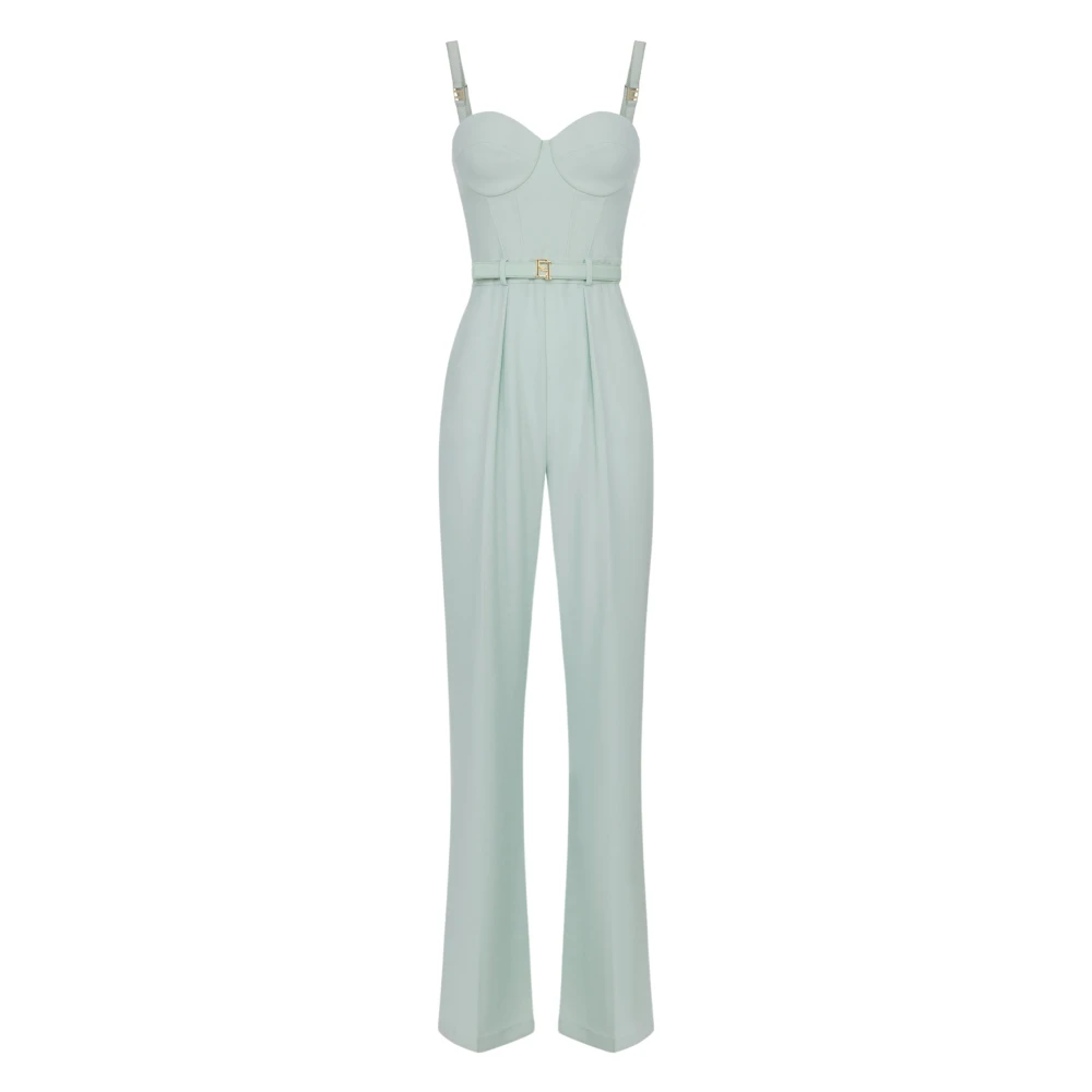 Elisabetta Franchi Dames Aqua Blauwe Synthetische Jurk Blue Dames