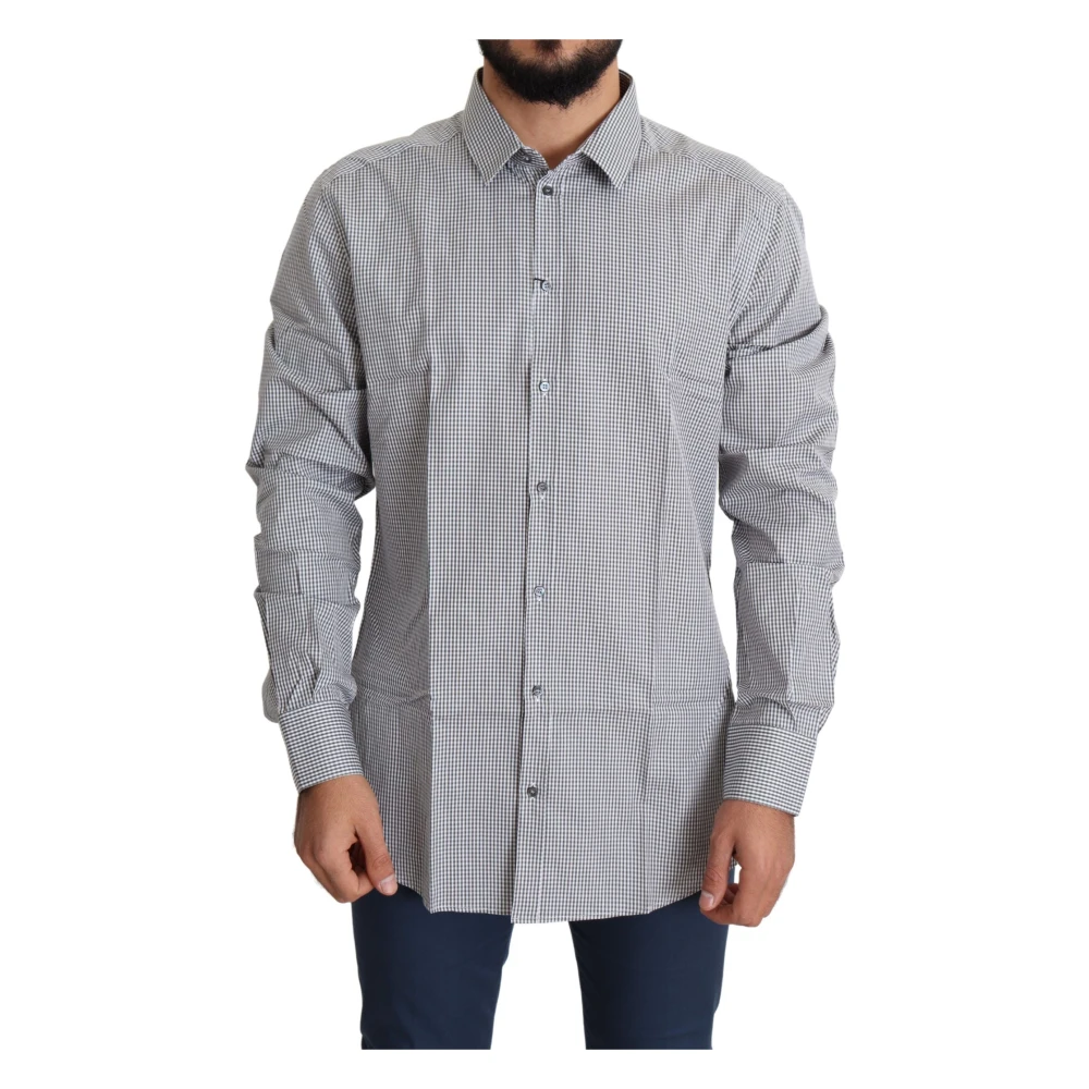 Dolce & Gabbana Black White Checkered GOLD Dress Cotton Shirt - IT38 | XS - Image 2
