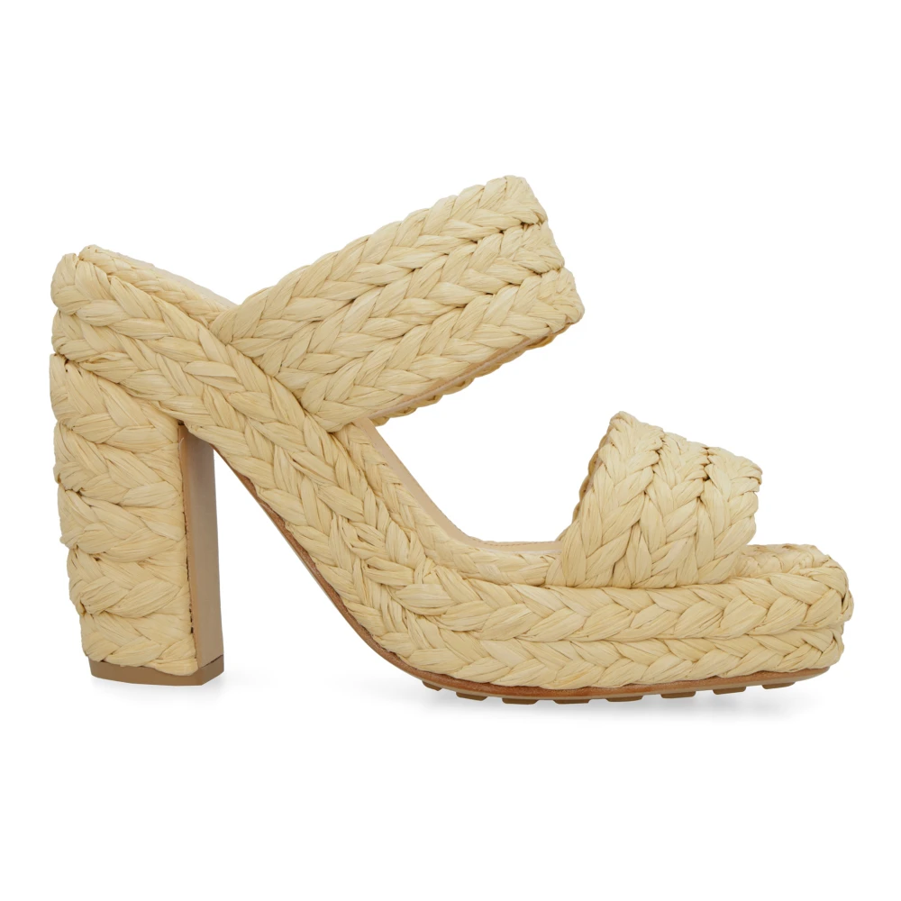 Bottega Veneta Women's Beige Canalazzo Raffia Mules