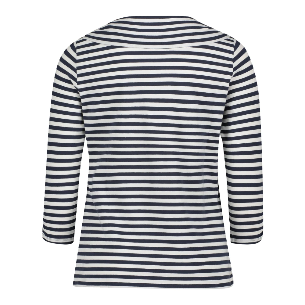 Betty Barclay Gestreept shirt met ruches en boothals Blue Dames