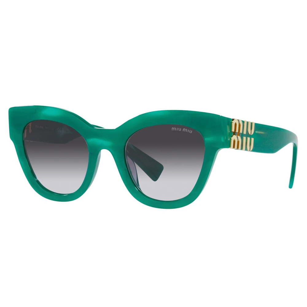 Miu Miu Fyrkantiga solglasögon med guldlogga Green, Dam