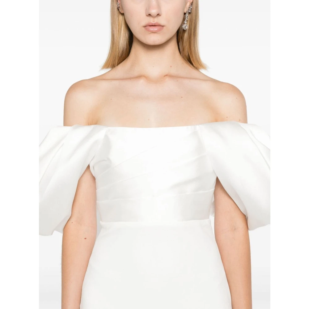 Solace London Witte Strapless Maxi Jurk White Dames