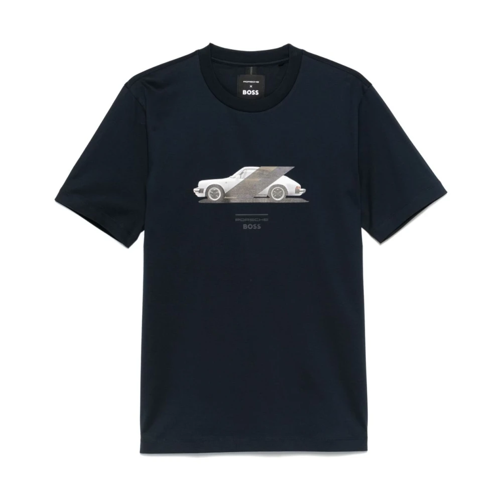 Hugo Boss Heren T-shirt met Porsche samenwerking Blue Heren