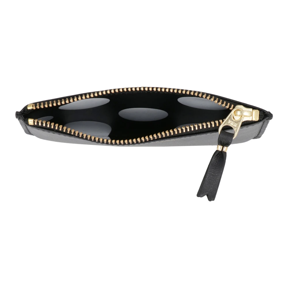 Comme des Garçons Stijlvolle Leren Plat Zakje Black Dames