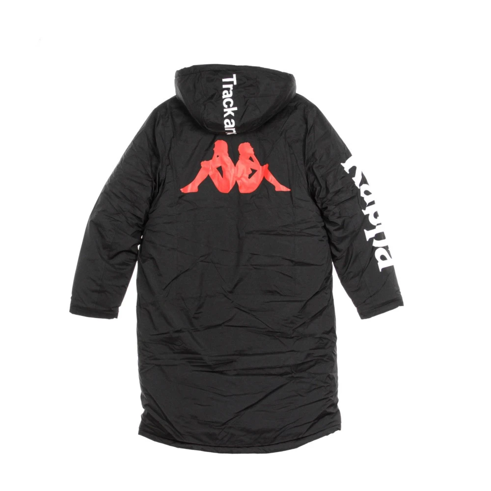 Kappa Stijlvolle Lange Herenjas in Zwart Wit Rood Black Heren