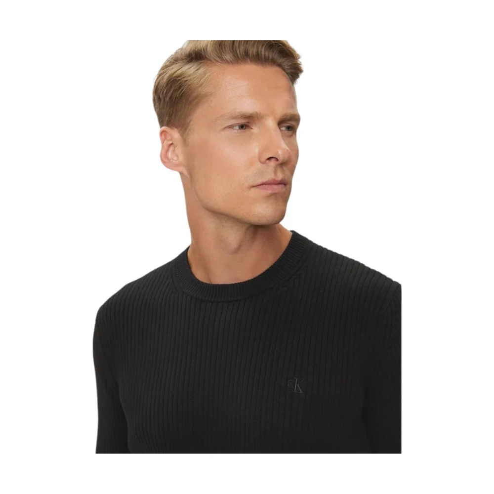 Calvin Klein Jeans Trui met ronde hals Black Heren
