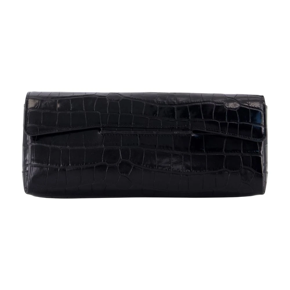 Totême Women's Black Leather Clutch With Detachable Strap - Clutches - One Size - Bags