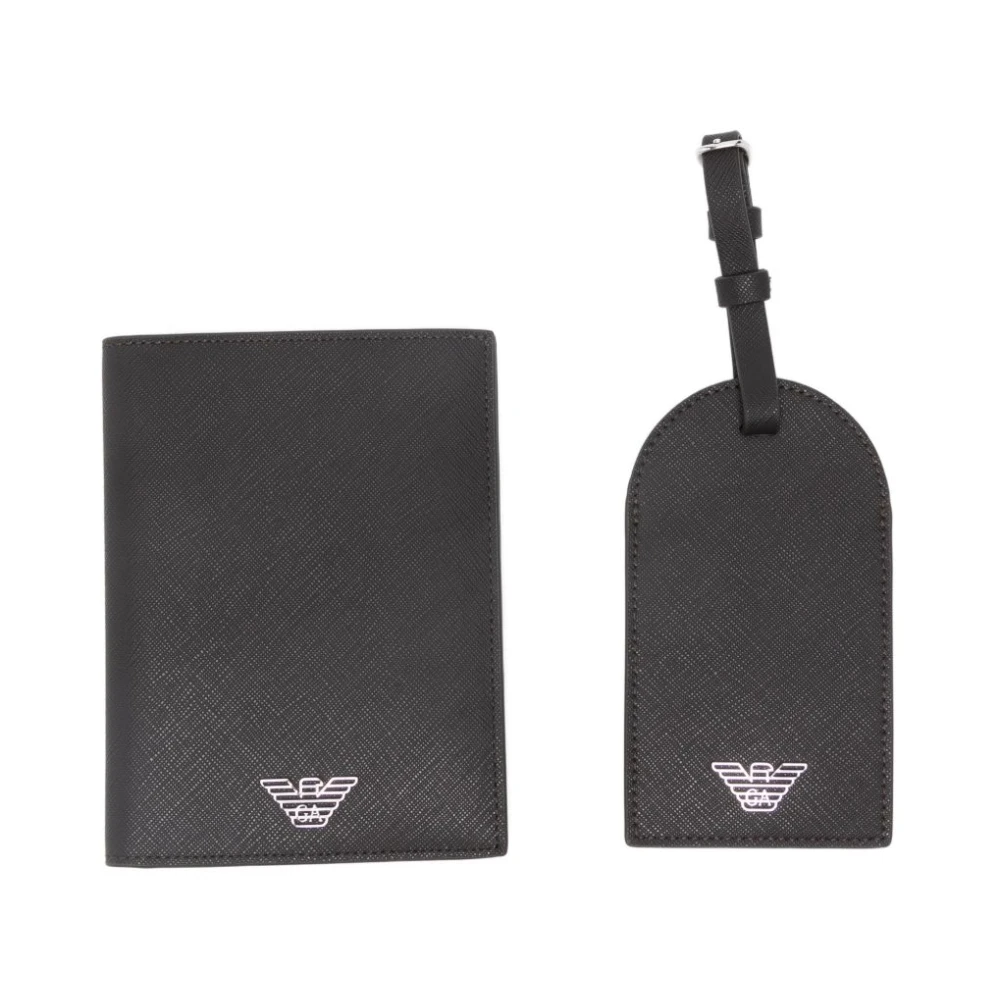Emporio Armani Men's Gray Passport Holder - Wallets & Cardholders - One Size - Accessories