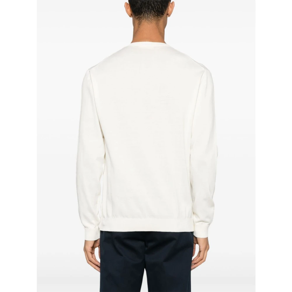 Daniele Fiesoli Beige Trui met Witte Geribbelde Details Beige Heren