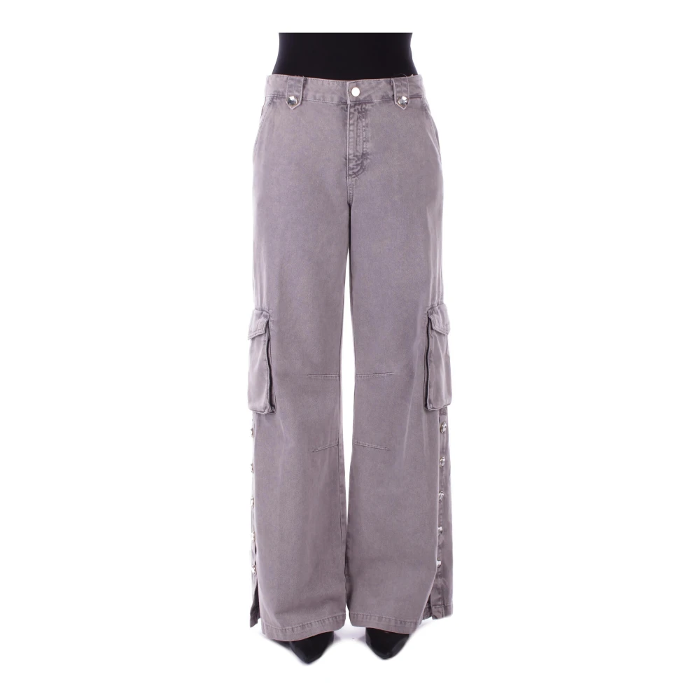 Blugirl Stijlvolle ritsbroek met strass-details Gray Dames