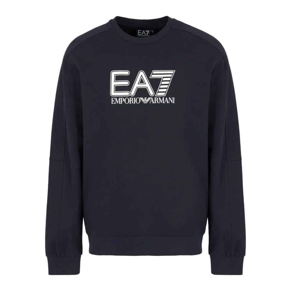 Emporio Armani EA7 Blauwe Heren Logo Sweater Blue Heren