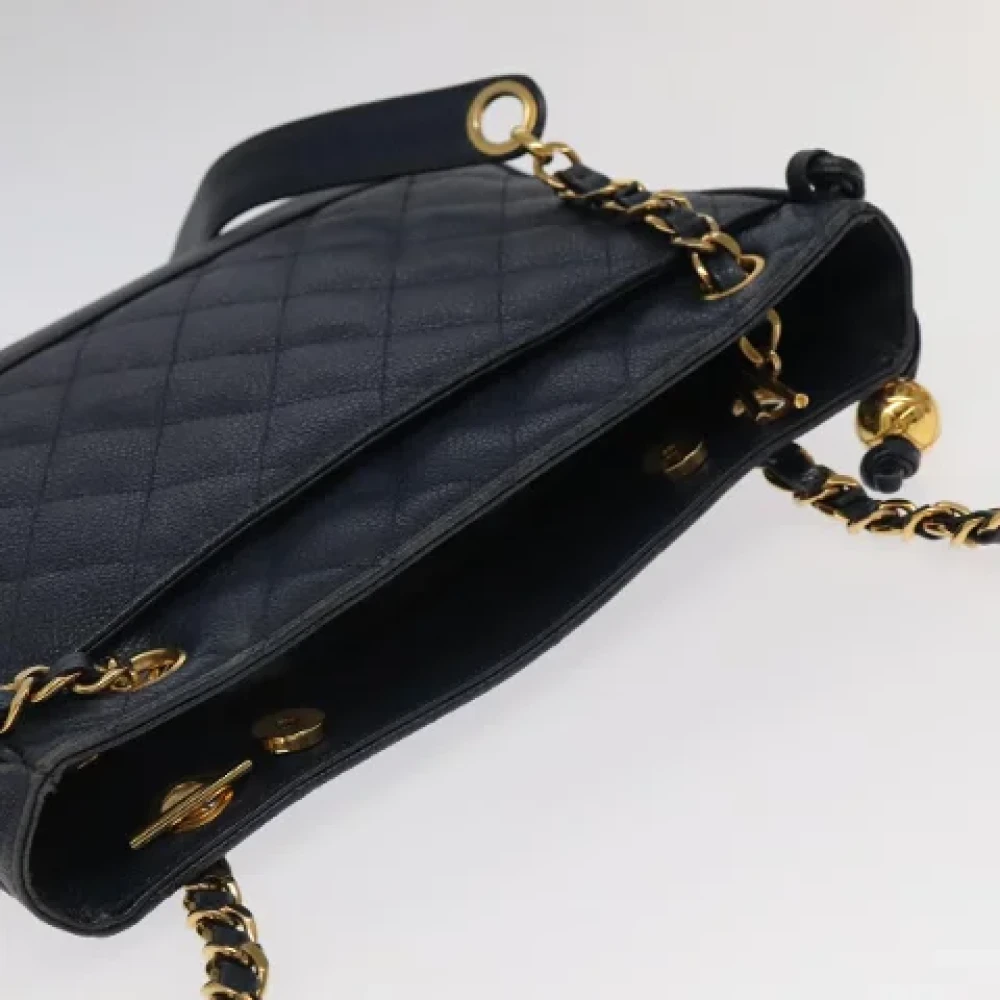 Chanel Vintage Pre-owned Leather chanel-bags Blue Dames