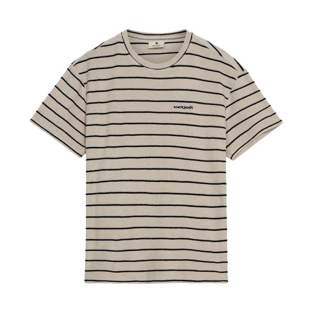 ANERKJENDT Heren Polo's & T-shirts Akkikki S s Frotte Stripe Tee Beige